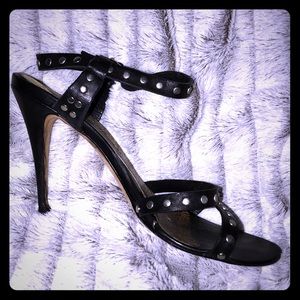 Blk leather/studs strappy sandal sz38 Manolo’s